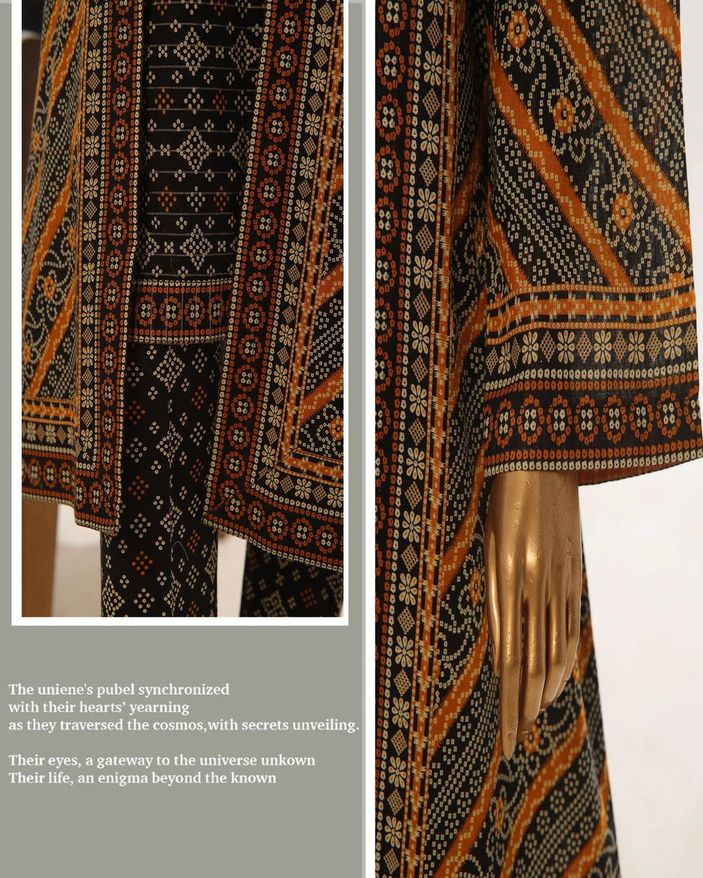 Presenting "Fusion Jacket" Digital Printed Three Pc Dress