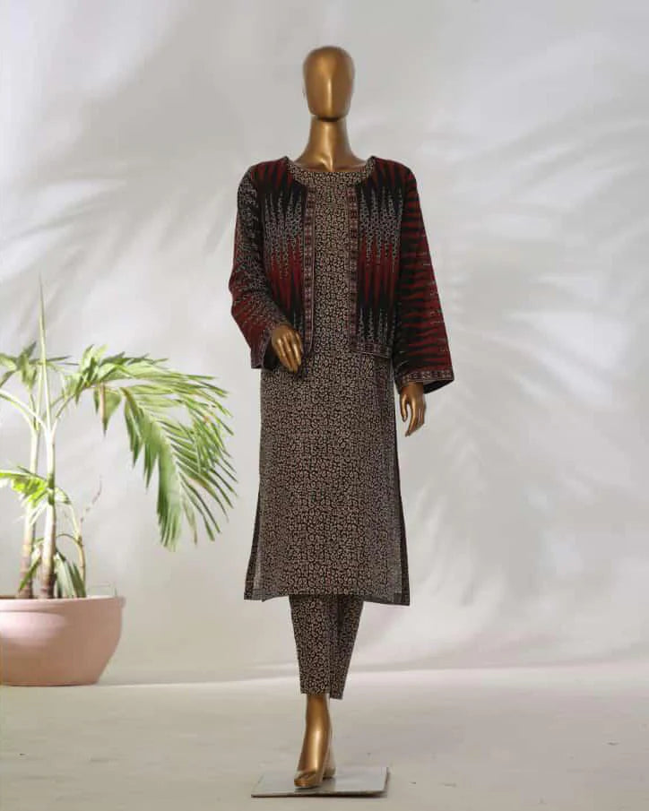 Presenting "Fusion Jacket" Digital Printed Three Pc Dress
