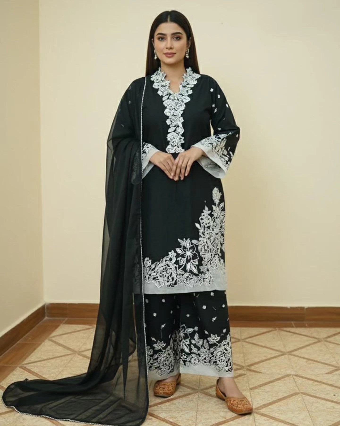 Presenting "Sumbal" Designer Embroidered Three Piece Suits