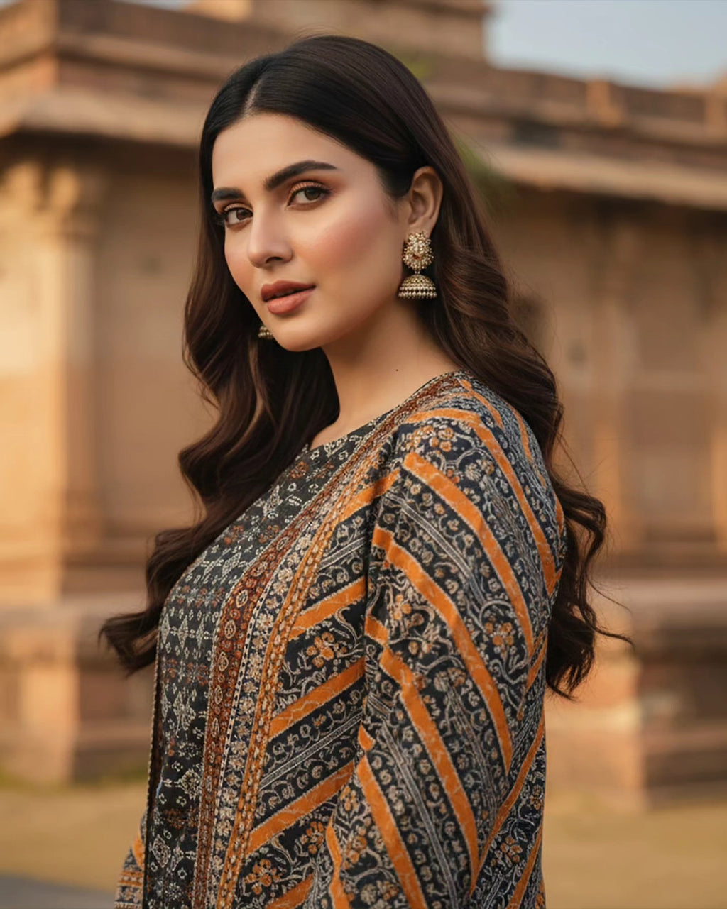 Presenting "Fusion Jacket" Digital Printed Three Pc Dress