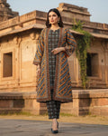 Presenting "Fusion Jacket" Digital Printed Three Pc Dress