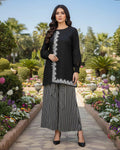 Designer Embroidered Digital Printed Three Pc Dress