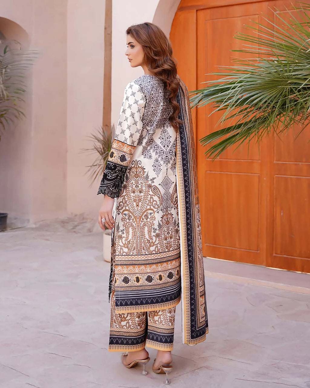 "Rangni" Designer Printed Embroidered Three Piece Suits