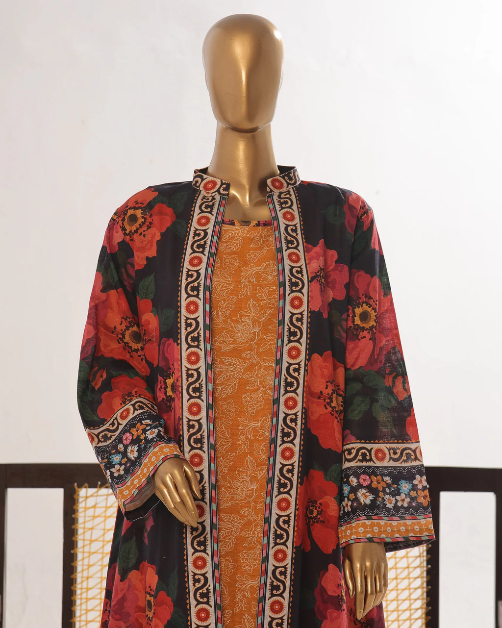 Presenting "Fusion Jacket" Digital Printed Three Pc Dress