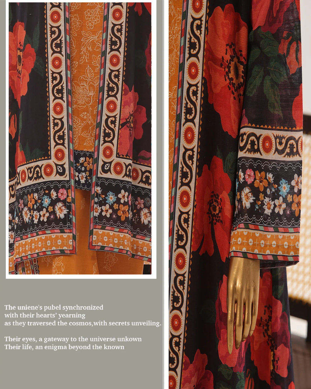 Presenting "Fusion Jacket" Digital Printed Three Pc Dress