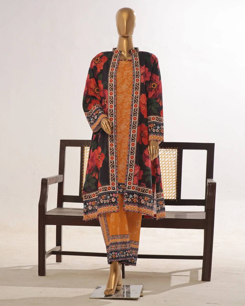 Presenting "Fusion Jacket" Digital Printed Three Pc Dress