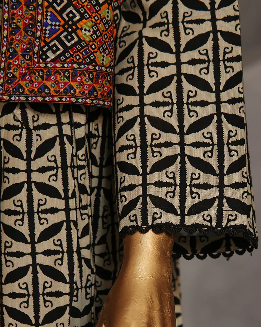 Presenting "Fusion Jacket" Digital Printed Three Pc Dress