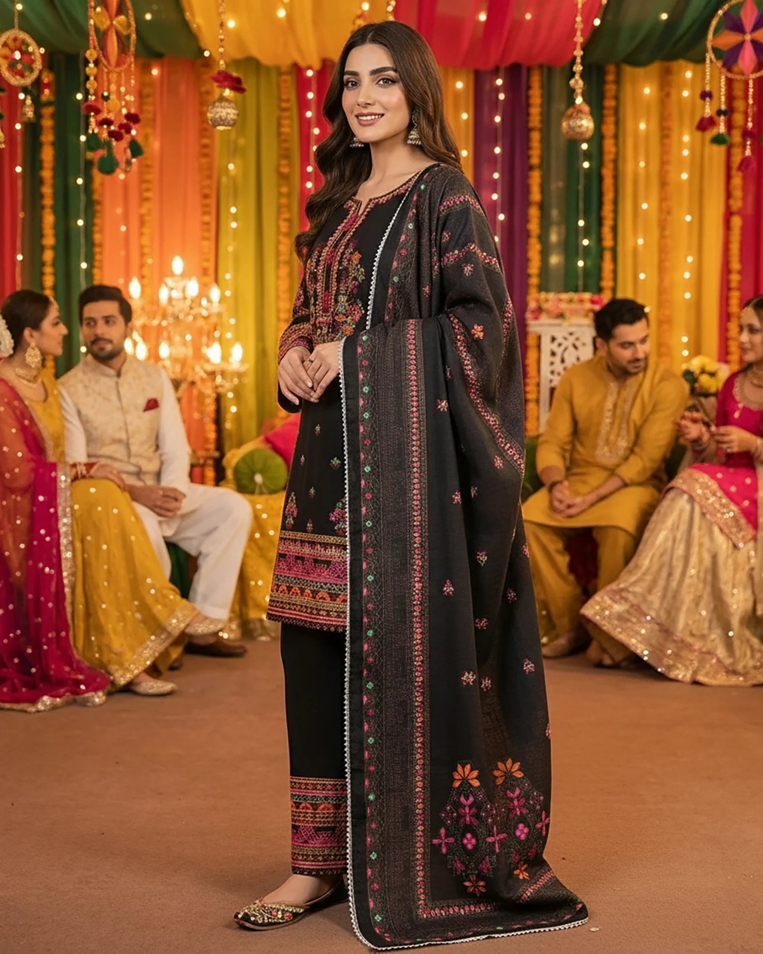 Presenting "Nain Tara" Designer Digital Printed Three Piece Suit