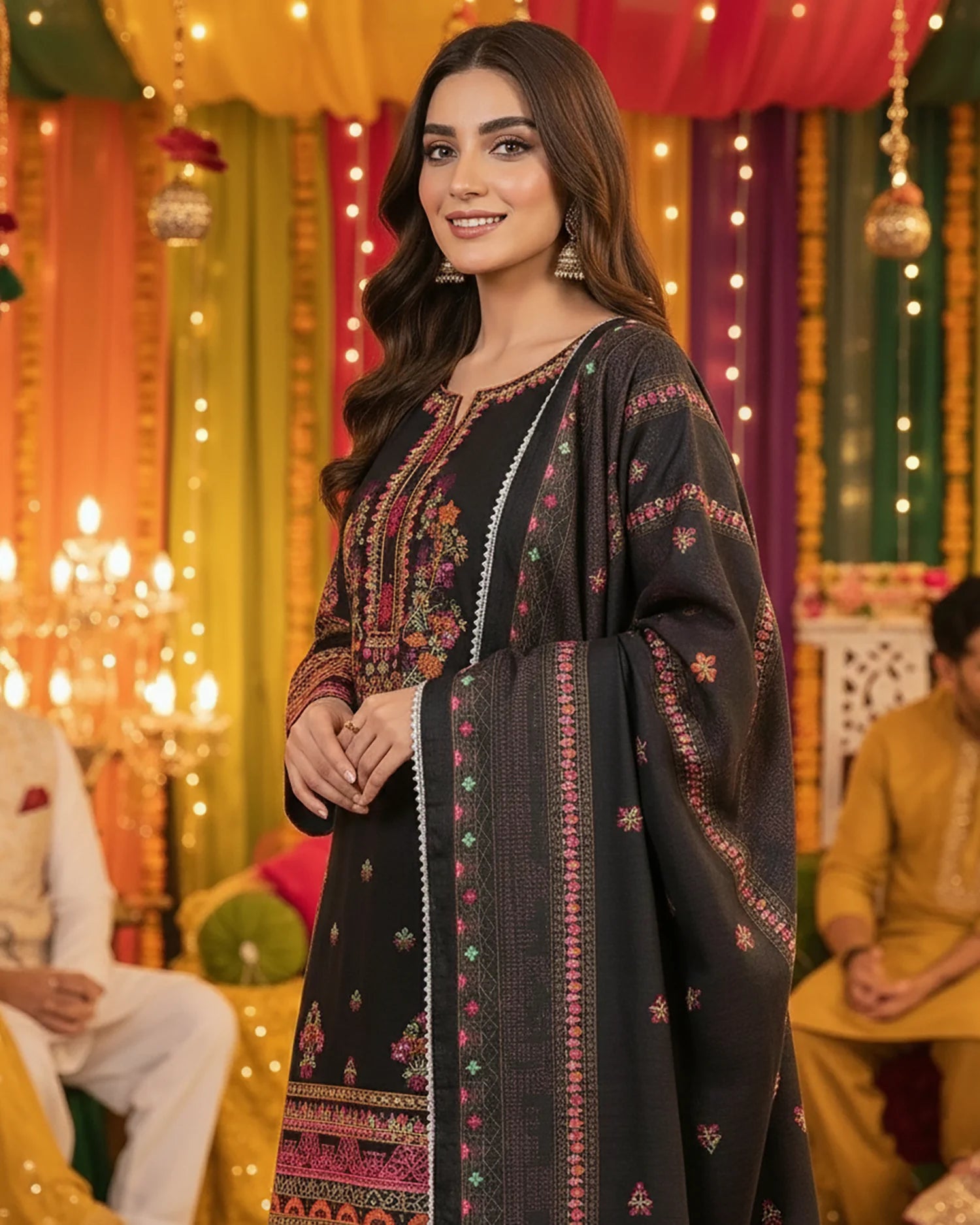 Presenting "Nain Tara" Designer Digital Printed Three Piece Suit