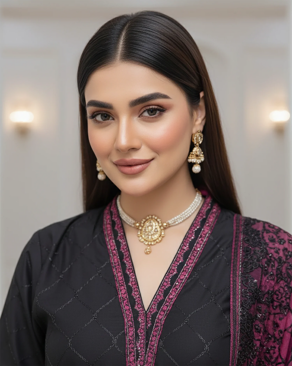 Presenting "Aswad" Semi Formal Embroidered Three Piece Suits