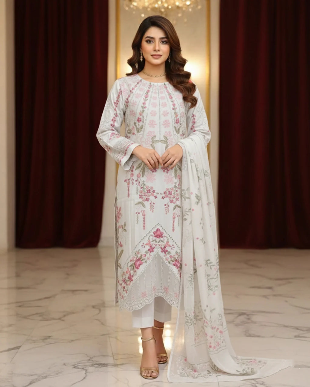 Presenting "Gul" Designer Embroidered Three Piece Suits